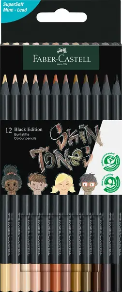Creioane colorate 12 cul Skin Tones Black Ed Faber-Castell Creioane colorate 12 cul Skin Tones Black Ed Faber-Castell