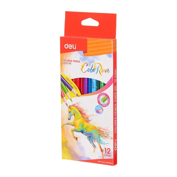 Creioane colorate 12 culori colorun Deli Creioane colorate 12 culori colorun Deli