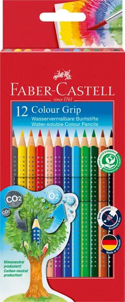 Creioane colorate 12 culori grip 2001 Faber-Castell Creioane colorate 12 culori grip 2001 Faber-Castell