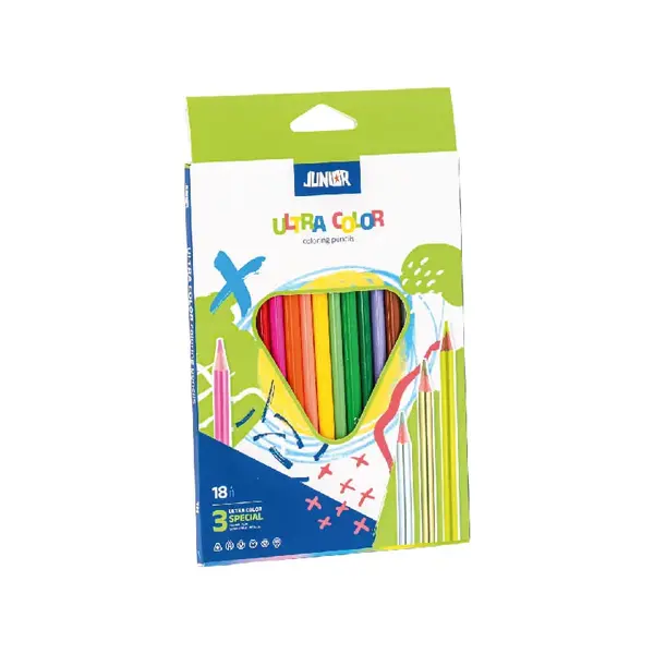 Creioane colorate 15+3 bucati/set Junior Creioane colorate 15+3 bucati/set Junior