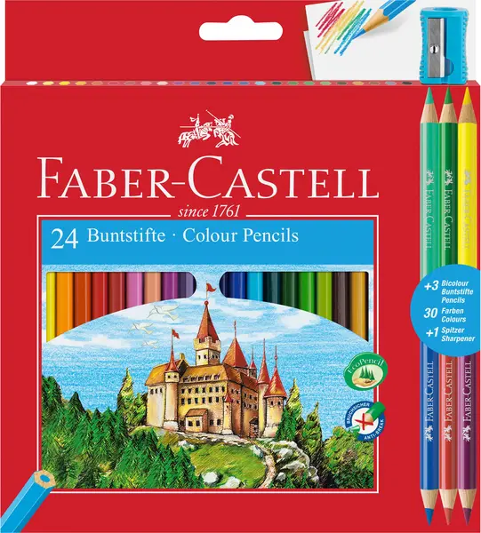 Creioane colorate 24+3 culori Eco Faber-Castell Creioane colorate 24+3 culori Eco Faber-Castell