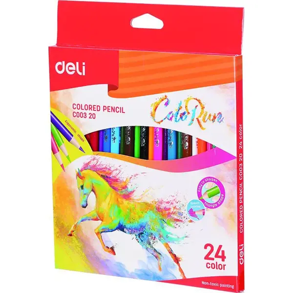 Creioane colorate 24 culori colorun Deli Creioane colorate 24 culori colorun Deli