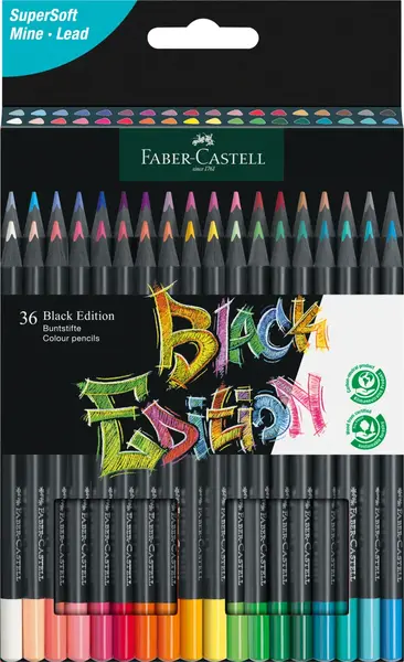 Creioane colorate 36 culori Black Ed Faber-Castell Creioane colorate 36 culori Black Ed Faber-Castell