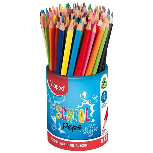 Creioane colorate, 72culori/set, School'Peps Maped