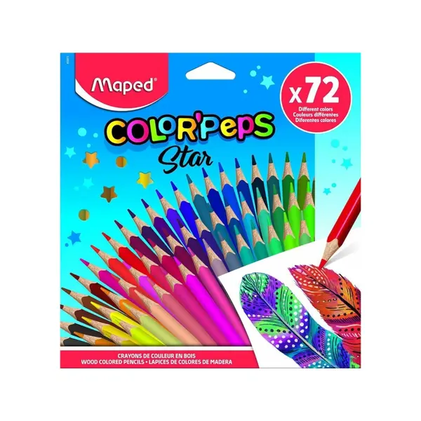 Creioane colorate, 72culori/set, Star Color'Peps Maped