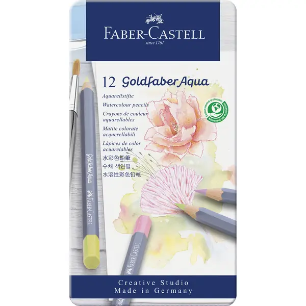 Creioane colorate Aquarelle pastel, 12culori/set, Goldfaber Faber-Castell