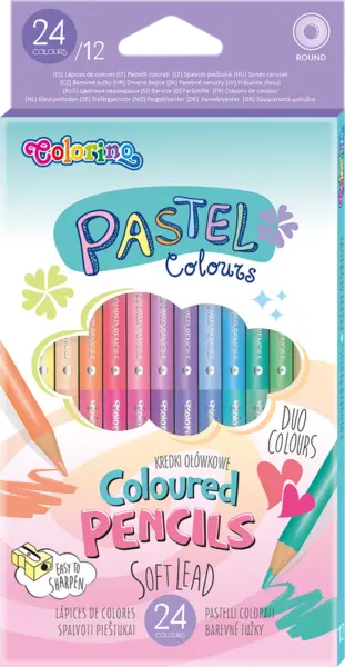 Creioane colorate Colorino Pastel – 12 culori