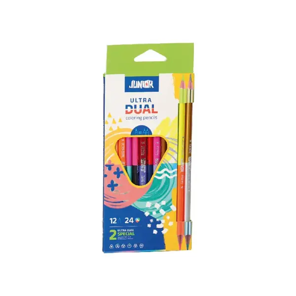 Creioane colorate dual 24 culori 12 bucati/set Junior Creioane colorate dual 24 culori 12 bucati/set Junior