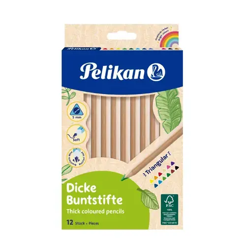 Creioane colorate groase Pelikan, set 12