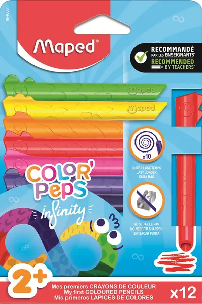 Creioane colorate Maped Color Peps - Infinity Kidy, 12 buc
