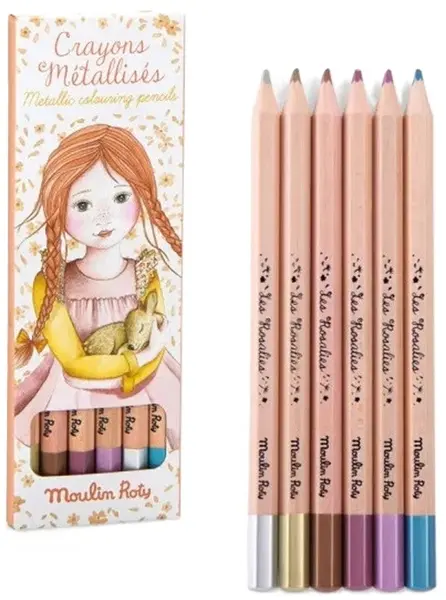 Creioane colorate Moulin Roty Les Rosalies - 6 buc.