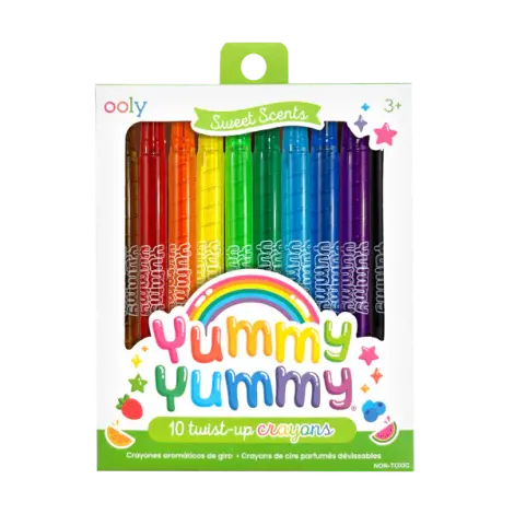 Creioane colorate parfumate rasucibile - Yummy Yummy, set de 10