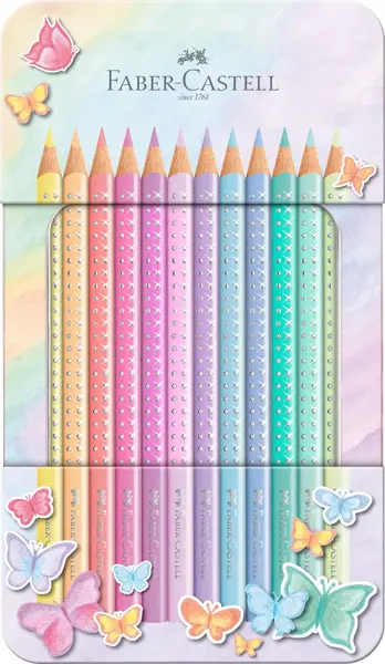 Creioane colorate pastel sparkle 12buc Faber-Castell Creioane colorate pastel sparkle 12buc Faber-Castell