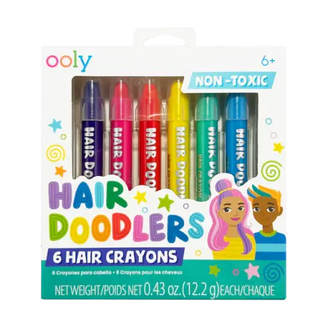 Creioane colorate pentru par Hair Doodlers - set de 6