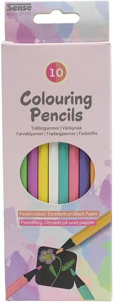Creioane colorate Sense - 10 buc, culori pastelate