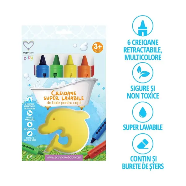 Creioane de baie super lavabile Easycare Baby 6 buc