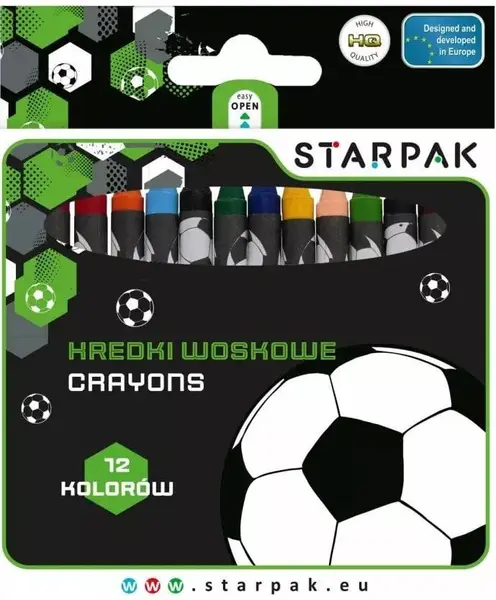 Creioane de ceară Starpak Football - 12 buc