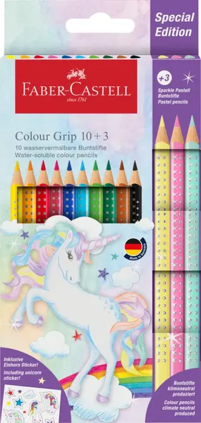 Creioane Faber-Castell Grip 2001 -10+3 culori strălucitoare