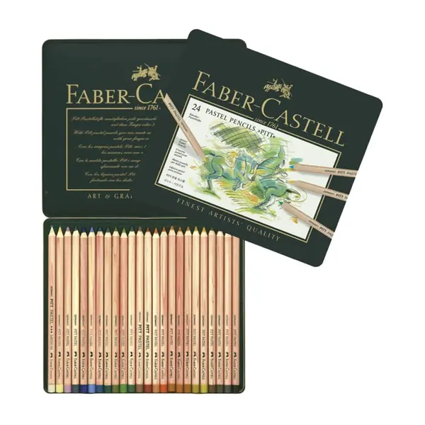 Creioane pastel, 24culori/set, Pitt Faber-Castell