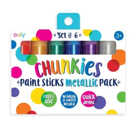 Creioane tempera solida Chunkies culori metalice, 6 bucati