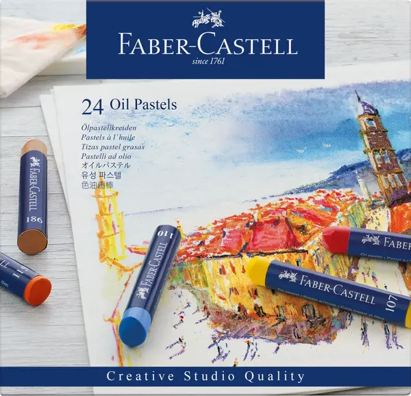 Creioane ulei pastel 24 culori Faber-Castell Creioane ulei pastel 24 culori Faber-Castell