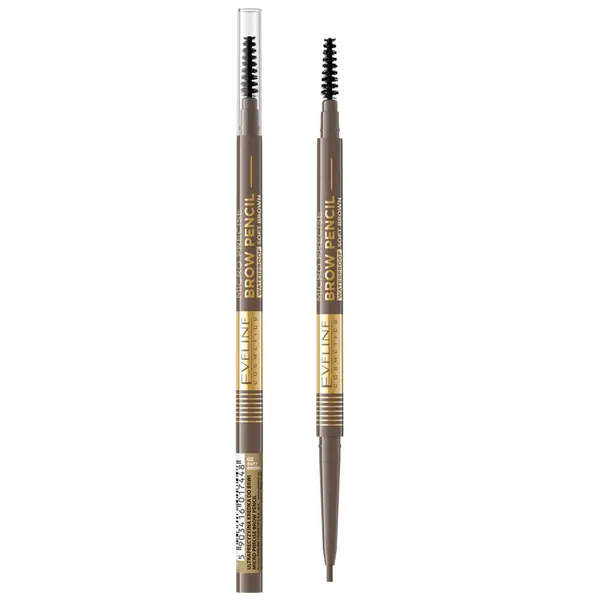 Creion de sprancene Micro Precision 02 Soft Brown, 0.6g, Eveline Cosmetics