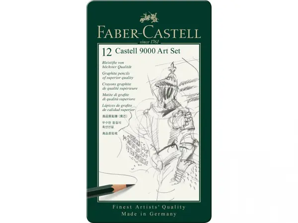 Creion grafit arta Faber-Castell Castell 9000, set 12 buc