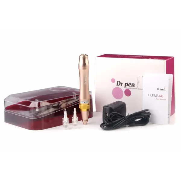 Creion Micro-Ace, Dermapen, Dr. Pen, M5, pentru Electroporare, Wireless, 2x Rezerve 12 ace, Adancime 0.25 - 3.00 mm, 5 viteze