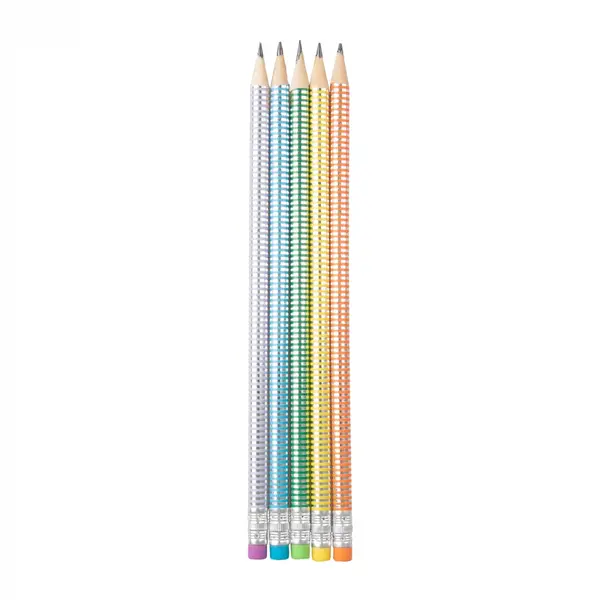 Creion Strigo HB cu guma multicolora, corp pastel metalic,diverse culori