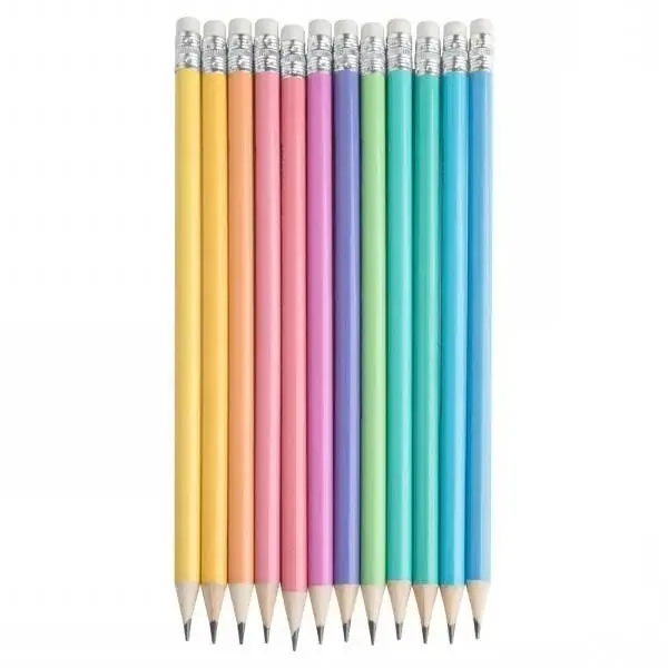 Creion Strigo HB Pastel cu guma de sters , culori diverse