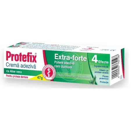 Crema adeziva pentru fixarea protezei dentare acu aloe vera Protefix Extra-Forte | 40 ml