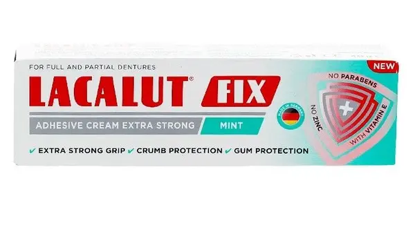 Crema adeziva pentru proteza dentara Fix Mint, 40g, Lacalut