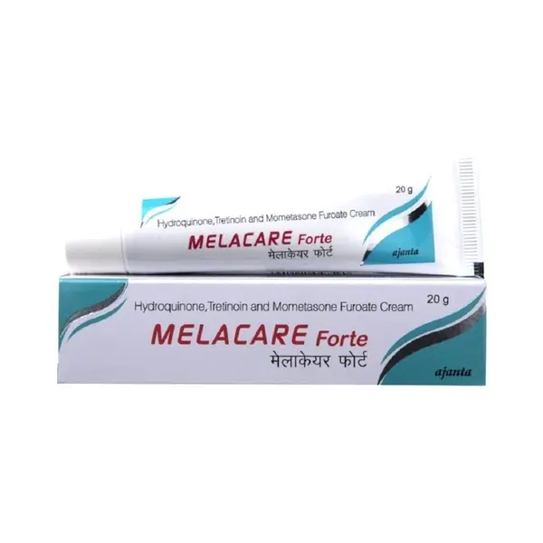 Crema, Ajanta, Melacare Forte, Tratament Melasma, cu Hidrochinona 4%, Mometazona 0.1% si Tretinoin 0.025%, 20gr
