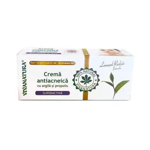 Cremă Antiacneică Superactivă, cu Argilă şi Propolis, 20ml | Vivanatura