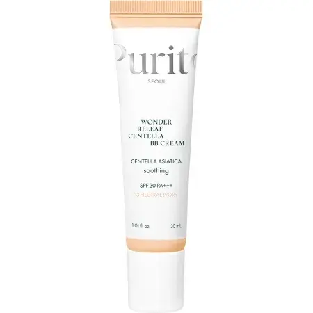 Crema BB multifunctionala cu SPF 30 PA+++ Nuanta 13 Neutral Ivory Wonder Releaf Centella, 30 ml, Purito