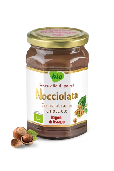 Crema bio cu alune si cacao de alune de padure cu lapte Nocciolata, 250g, Rigoni di Asiago