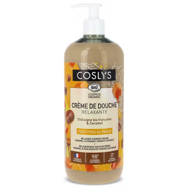 Crema Bio de Dus Relaxanta cu Castane si Caramel Format Mare 1L