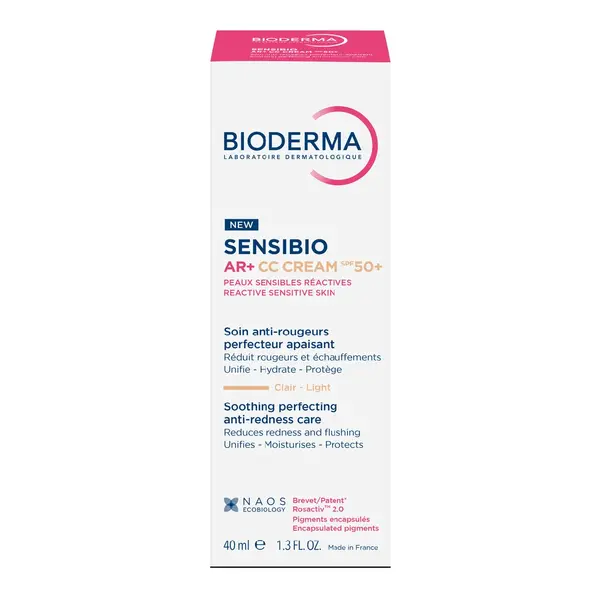 Crema CC SPF50+, nuanta, Light Tint, Sensibio AR+, 40 ml, Bioderma
