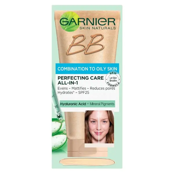Crema Coloranta de Zi Garnier Skin Naturals BB Cream, pentru Ten Mixt si Gras, Nuanta Deschisa, 50 ml