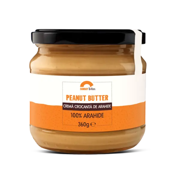 Crema crocanta de arahide, 360g, Sunday Bites