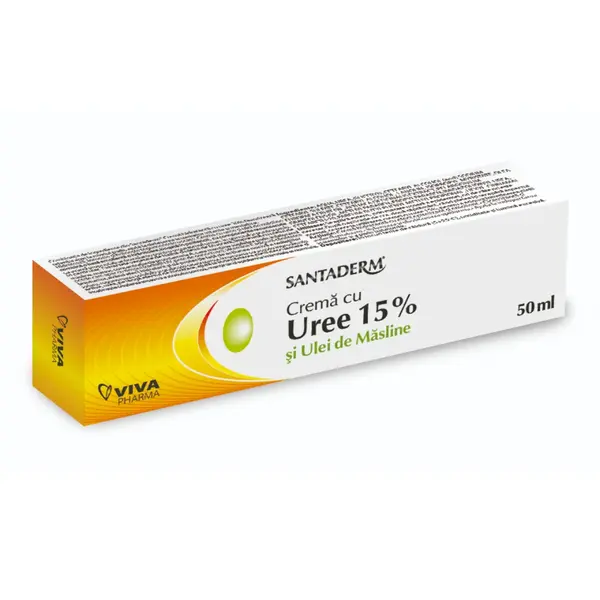 Crema cu uree 15% si ulei de masline Santaderm, 50 ml, Viva Pharma