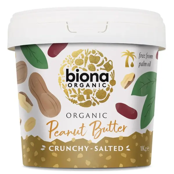 Crema de arahide crunchy bio cu sare 1kg Biona