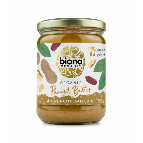 Crema de arahide crunchy bio cu sare 500g Biona