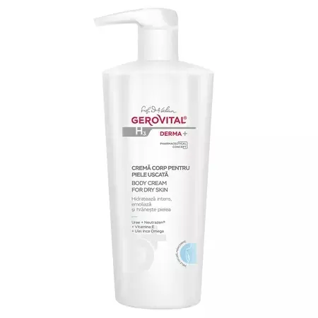 Crema de corp pentru piele uscata H3 Derma+ – 500 ml, Gerovital