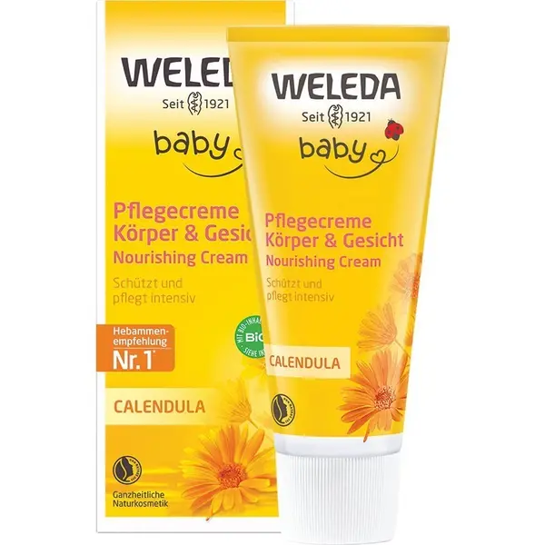 Crema de corp si fata bio cu galbenele Baby, Weleda, 75ml