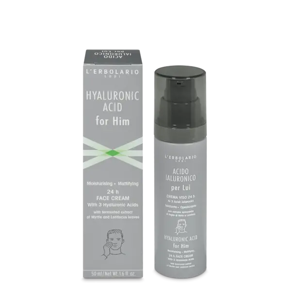 Crema de fata 24H hidratanta si matifianta cu acid hialuronic pentru barbati, 50ml