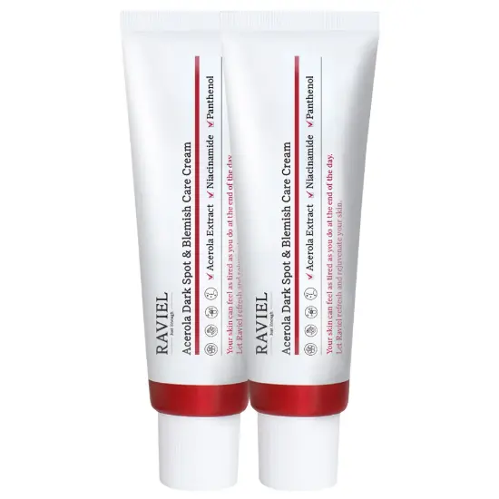Crema de fata cu acerola impotriva petelor si imperfectiunilor, 2 x 50ml, Raviel
