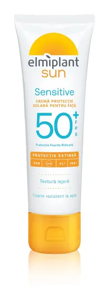 Crema de fata cu protectie solara SPF50+ Sensitive Sun, 50ml, Elmiplant