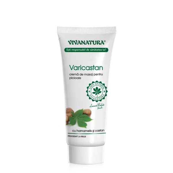 Crema de masaj pentru picioare cu hamamelis si castan Varicastan, 75ml, VivaNatura