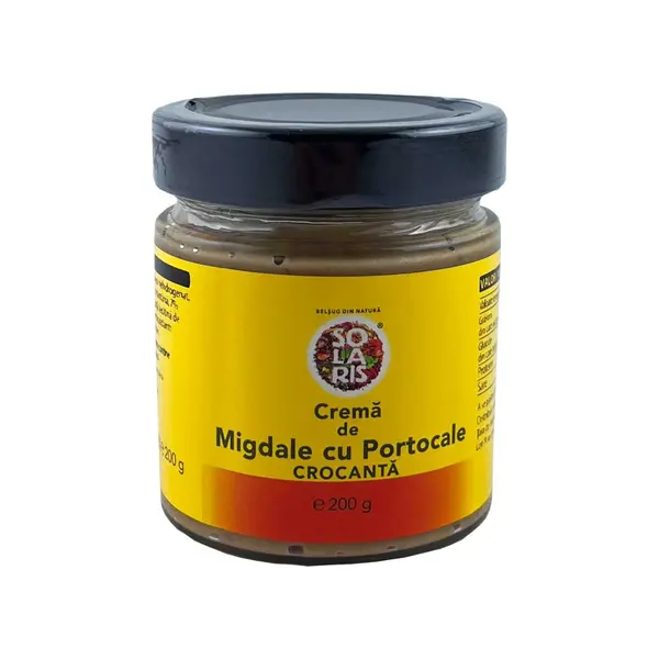 Crema de migdale crocanta cu portocale, 200g, Solaris